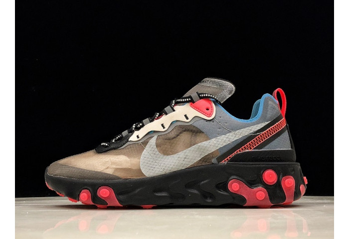 Nike React Element 87 Blue Chill Solar Red AQ1090-006