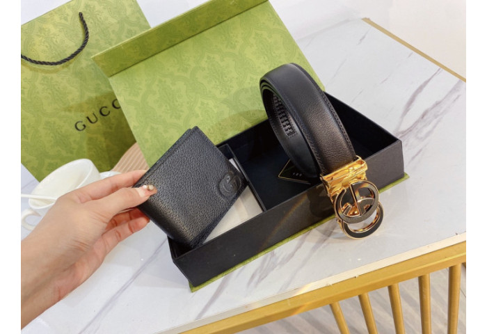 G*u*i wallet & belt set(3.8 cm)