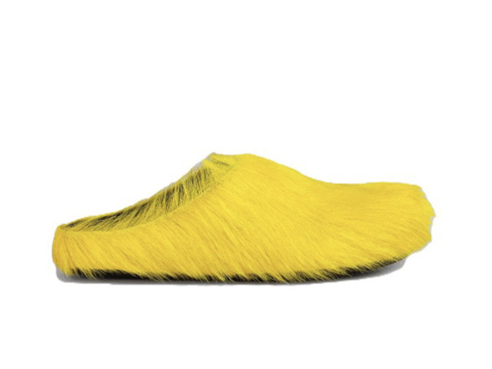 MARNI FUSSBET SABOT CALF-HAIR SLIPPERS