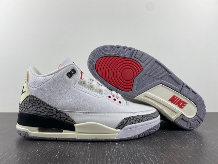 AIR JORDAN 3 WHITE CEMENT REIMAGINED SHOES DN3707-100