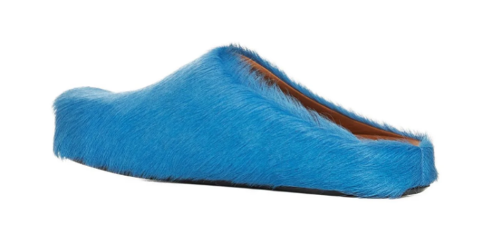 MARNI FUSSBET SABOT CALF-HAIR SLIPPERS