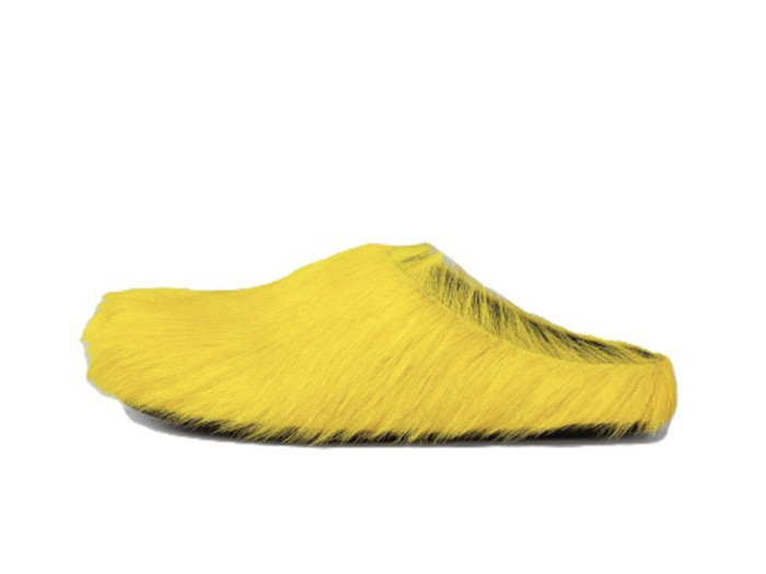 MARNI FUSSBET SABOT CALF-HAIR SLIPPERS