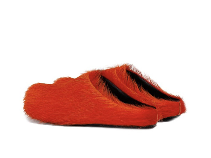 MARNI FUSSBET SABOT CALF-HAIR SLIPPERS