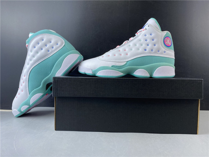 Jordan 13 Retro White Soar Green Pink (GS)  439358-100