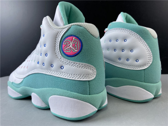 Jordan 13 Retro White Soar Green Pink (GS)  439358-100
