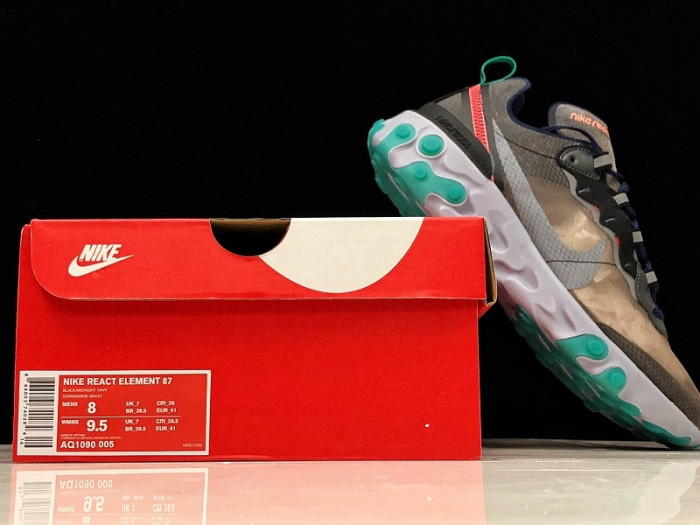 Nike React Element 87 Black Neptune Green AQ1090-005